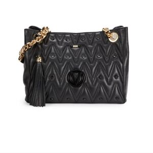 Valentino Elegant Black Quilted Handbag